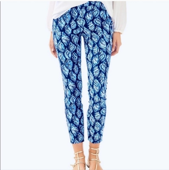 Lilly Pulitzer Keliani Blue Shell Stretch Pant Ladies